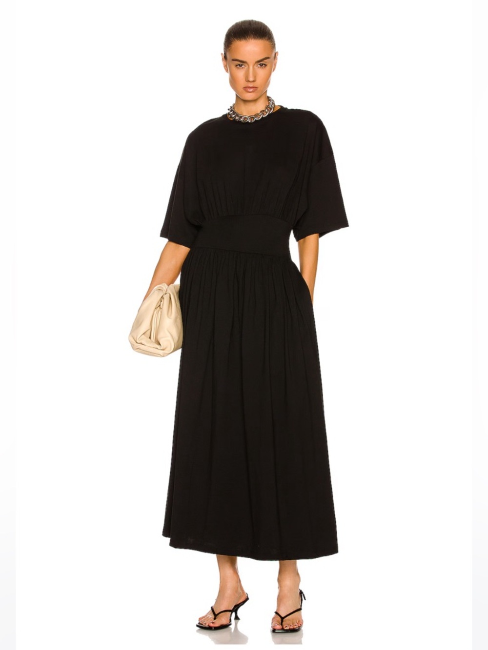 TOTEME. Cotton Tee Dress in black size XXS